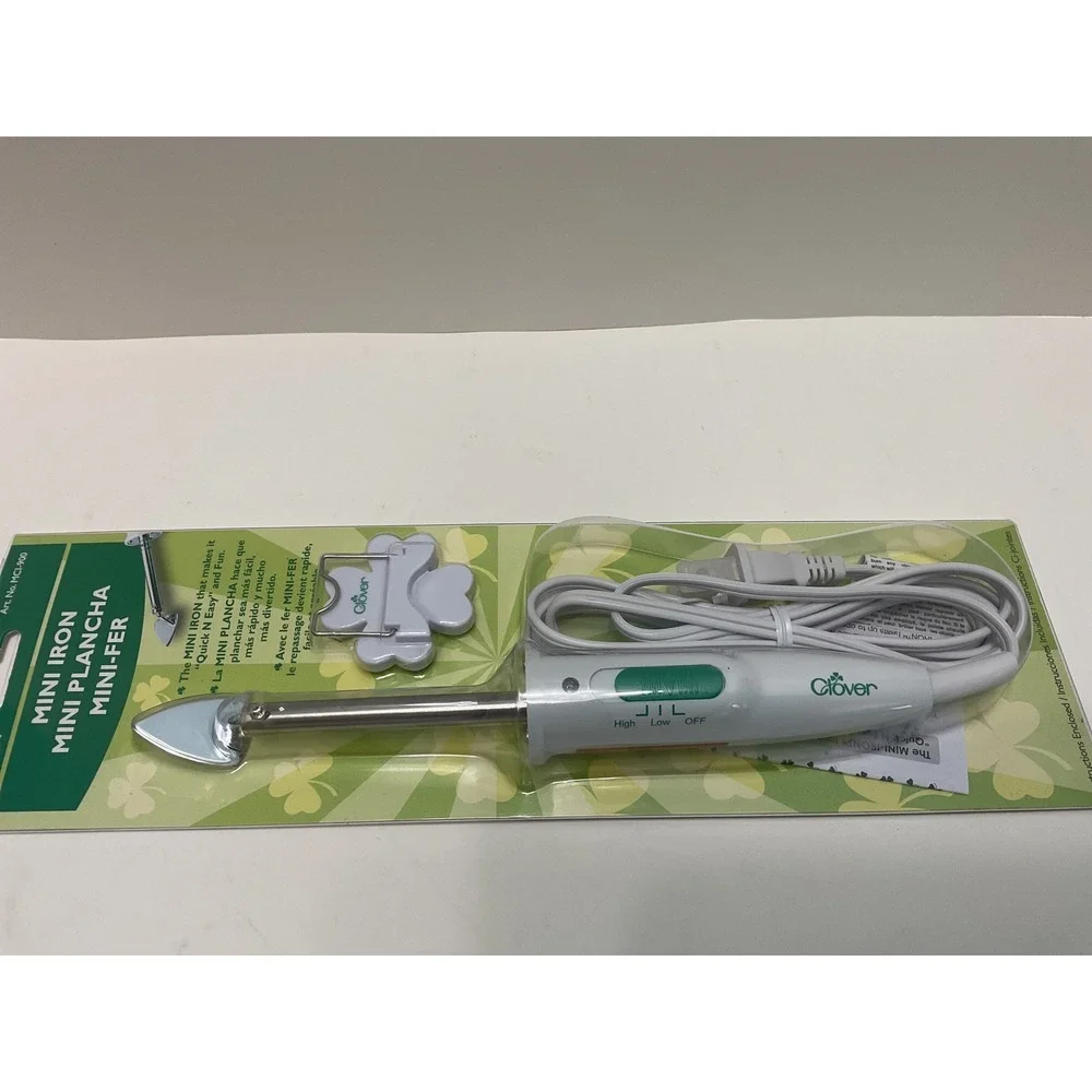 Clover Mini Iron MCI-900 for Quilting Crafting Applique White‎ Green New